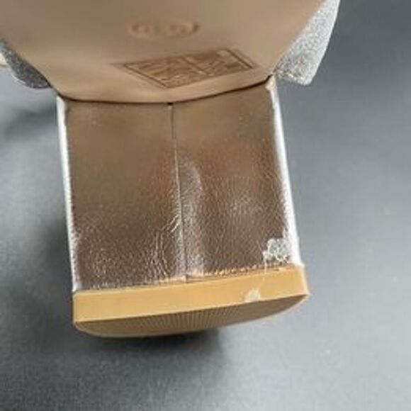 NEW DREAM PAIRS Women's Open Toe Ankle Strap Low Block Heels Silver Size 8.5 - Picture 8 of 8